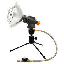 Heater for Cartridge Gas, Piezo Ignition Gas Attachment, Hose and Regulator, Bottle Holder, Camping and Field Work
