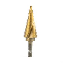 HSS Spiral Ribbed Step Cone Drill Bit 4-22mm Titanium Carbide Wood and Metal Core Cone Drill Bit 1 Piece