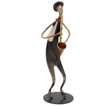 Statua di sassofonista in ferro - Decorazione da cowboy fatta a mano