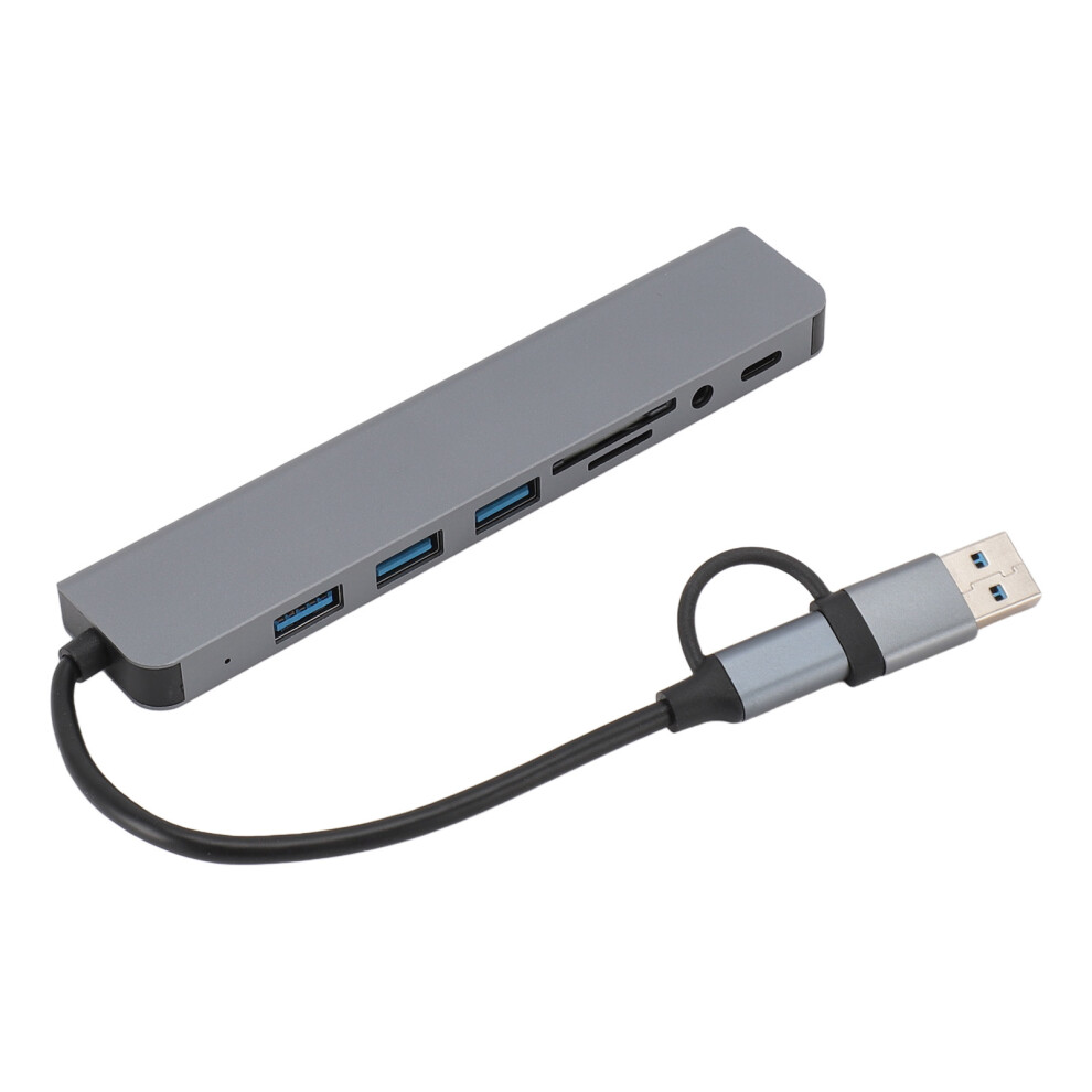 8 in 1 Aluminum USB C Hub Dock with Card Reader & 3.5mm Audio-image-OPC-PJDVJB8-NEW