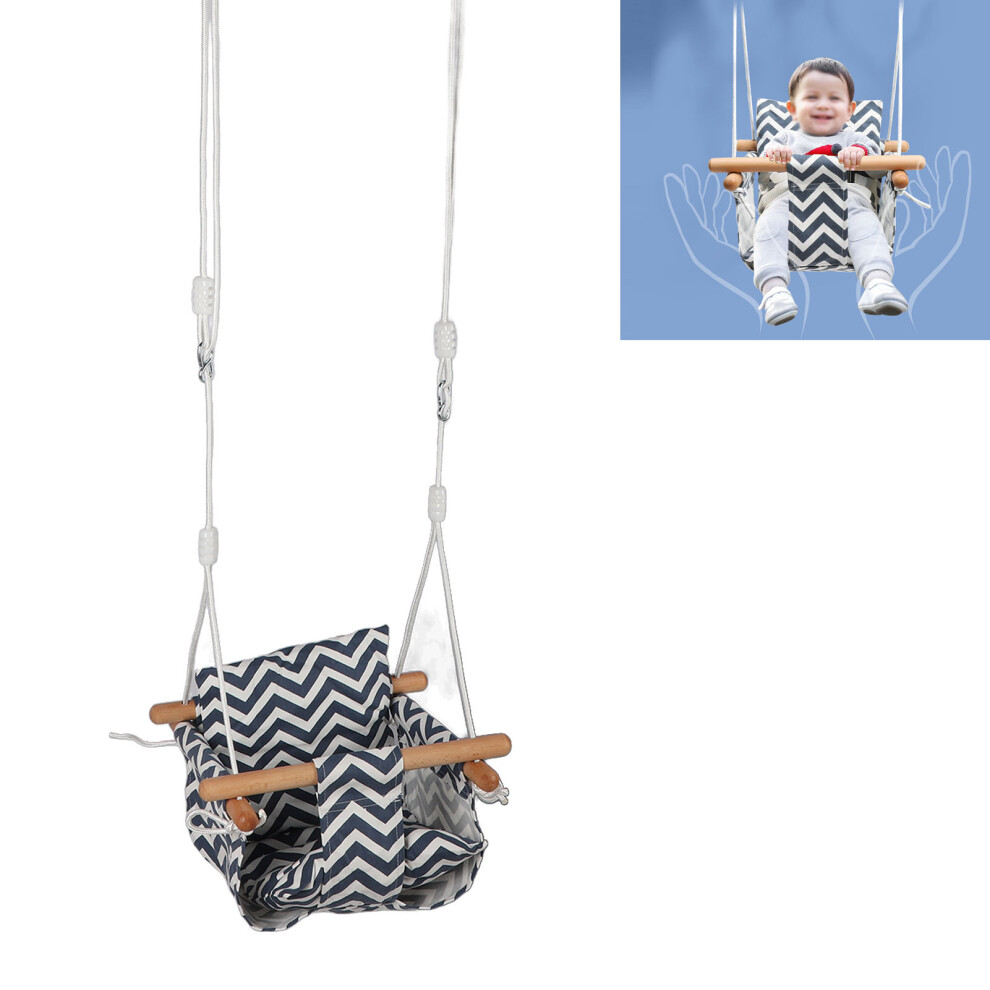 Outdoor Baby Swing Seat, Cotton & Beech Wood, 25KG Max, Indoor/Outdoor