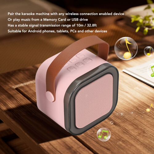 Roseate Karaoke-Mini Pequeño 2000mAh Altavoz + Micrófono 2
