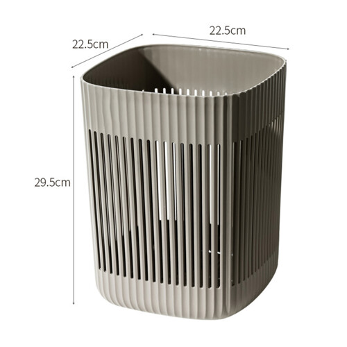 Large Grey Plastic Wastebasket 29.5x22.5x22.5cm Open Top Trash Bin 1