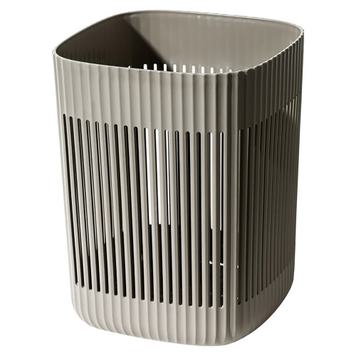 Large Grey Plastic Wastebasket 29.5x22.5x22.5cm Open Top Trash Bin 2