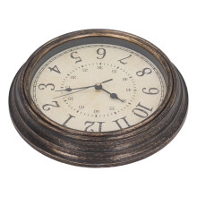 Vintage 12 Inch Bronze Wall Clock with Silent Quartz Movement for Home Decor