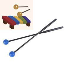 2 Stück Schlagholz Percussion-Schlägel für Xylophon, Glockenspiel, Marimba, Glocken, Klingel, Schwarzer Stab, Blauer Kopf