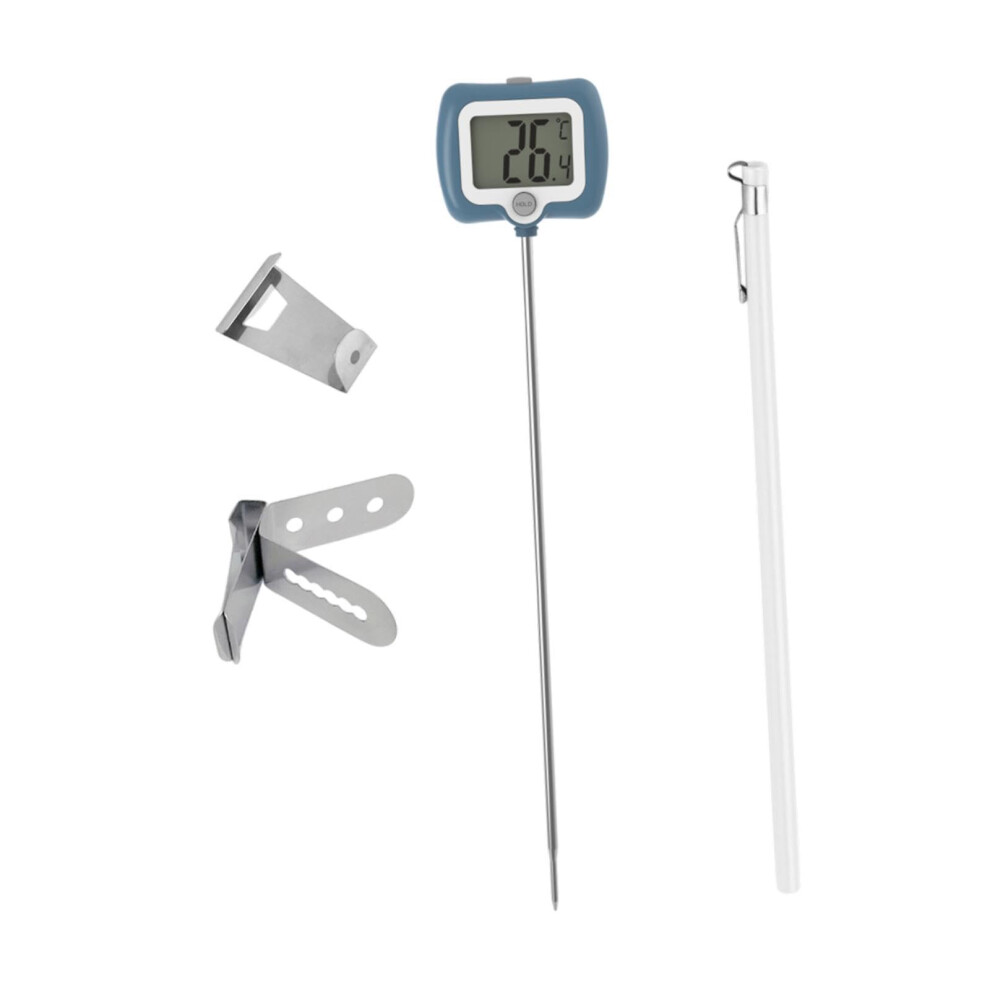Digital Thermometer Stainless Steel Probe Waterproof Instant Read Candy And Turkey Roast Blue