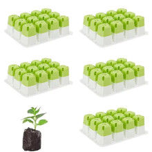 Seed Starter Trays Pack Of 5, 12-Cell Silicone Seedling Tray, Reusable Indoor Germination Container, Yellow