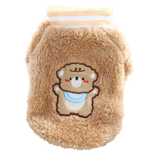 Pullover per cane in peluche marrone, taglia M, caldo 1