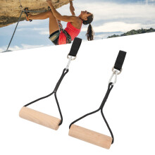 Juego de anillas gimnásticas de madera de haya, carga de 200 kg, bolsa