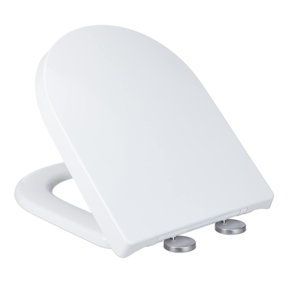 D-Shape Toilet Seat White Soft Close With Adjustable Hinge Quick Release Top Fixing For Family Bathroom 6493810523526