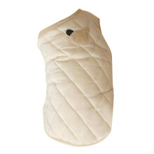 Cappotto caldo imbottito per cani in poliestere bianco, taglia S.
