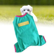 Grün XXL Baumwoll-Hundepyjama-Jumpsuit weich