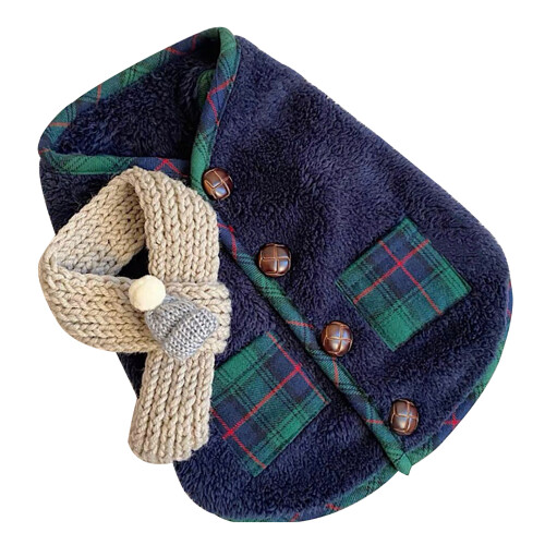 Modell: Hundewinterbekleidung XL Blau (mit Schal) 1