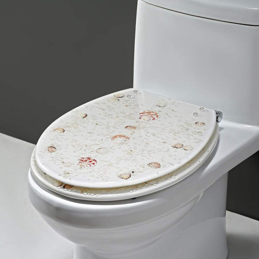 Toilet Seat Silent Slow Close Urea Formaldehyde Resin Uv O Shape Compatible Cover Quick Release Blue Milky White Shell 6276012244181