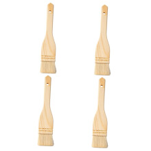 Oil Brush 4-Piece Wood-Handle Grill Basting Brush Set For Outdoor Grilling, Sauce Basting, Cooking