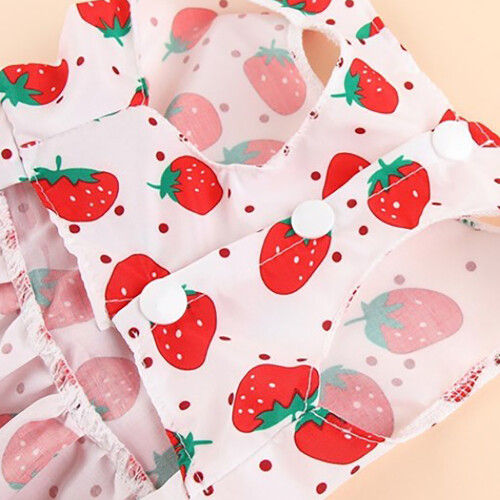 Rotes Erdbeer-Hundekleid L - Prinzessinnenstil 2