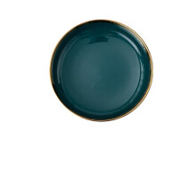 Gold Inlay Plate Nordic Green Ceramic Dinnerware Set, 8 Inch Soup Bowl, Steak Plate, Salad Plate, Dessert Plate