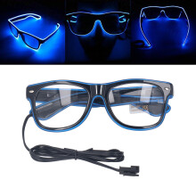 blaue LED-Brille aus PVC, beleuchtet, 65 g, 2x AAA-Batterien