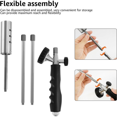 Weed Burner Removable Blow Burner 2 Bars Non-Slip Rubber Handle Outdoor Camping 1
