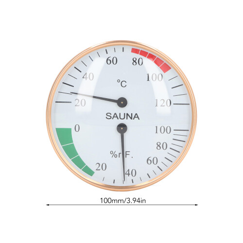Termometro TH per sauna in alluminio, 100 mm, argento, 3,0 oz 1