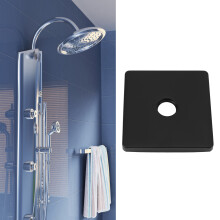 Square Shower Arm Cover Plate 304 Stainless Steel Black, Universal Universal
