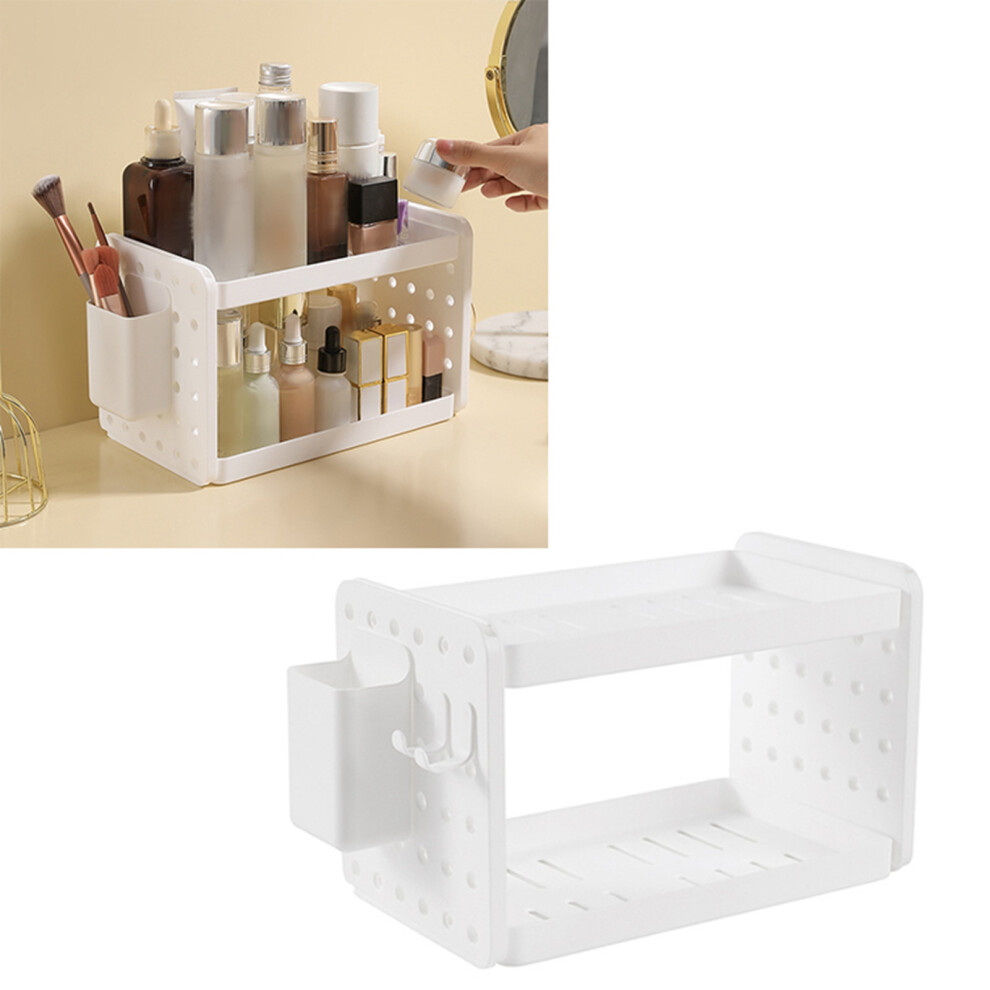 Double Layer Plastic Desktop Storage Rack Foldable Office Organizer-image-OPC-PJDVNWY-NEW