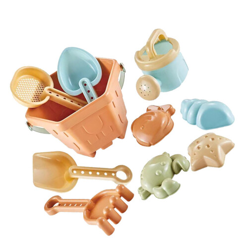10PCS Plastic Sand Toys Set for Kids, Shell Bucket & Tools 2