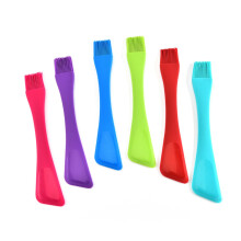 Pastry Brush 2-Pack, Glass Spatula, Bowl Scraper, Butter Silicone Spatula, Silicone Grill Brush, Green 26.5x5 cm
