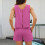 2 pezzi canotta + pantaloncini elastici rosa brillante XL 1