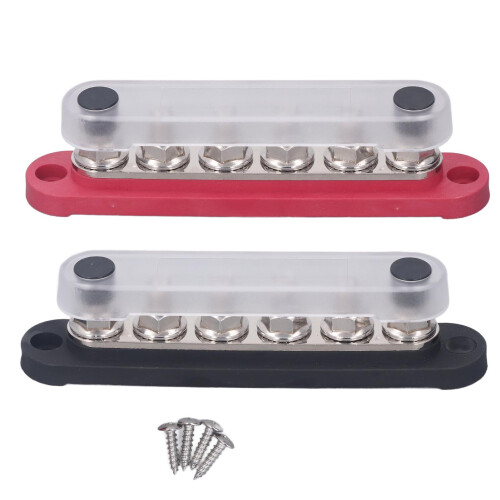 2 pezzi di barra bus M6x6 in rame rosso, 150 A, 300VAC/48VDC 2