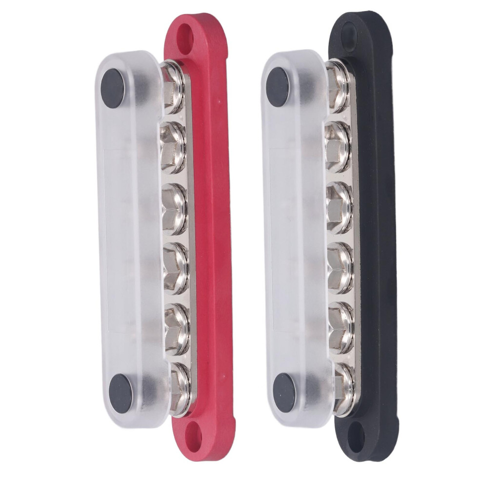 2Pcs M6 Marine Bus Bar 48Vdc 150A Terminal Block With Safety Cover 8401335773041