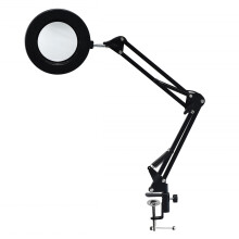 Lupa con luz LED 10x, 3 colores, clip negro