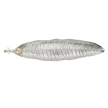 Quemador de hoja caracol, aleación de zinc, 26x5,5x1,5 cm, plateado