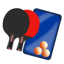 Rubber Bat For Table Tennis Training, Short Handle, Black Ping Pong Racket Set, Table Tennis Grip