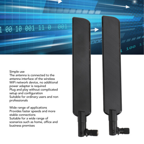 Lot de 2 antennes omnidirectionnelles 12 dBi SMA pour routeur 2