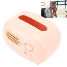 Porta fazzoletti retrò rosa a forma di radio, 19,5x13x14 cm, grande