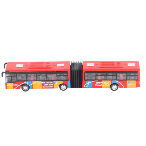 Autobus in lega, con meccanismo pull-back, di lunghezza estesa, rosso. 1