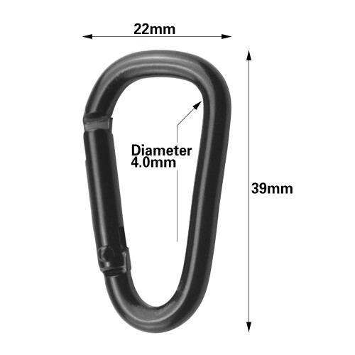 5 Stück D-Ring-Karabiner 3,9 x 2,2 cm BK/RD/BL 1