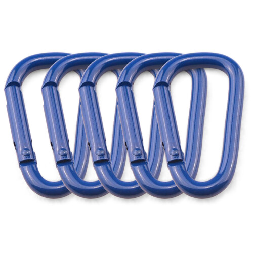 5 Stück D-Ring-Karabiner 3,9 x 2,2 cm BK/RD/BL 2