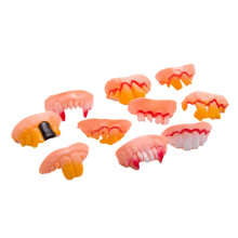 10 piezas de dentaduras postizas de plástico realistas para utilería