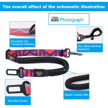 Ceinture de sécurité pour animal de compagnie en voiture Grand/Moyen 74-142 cm Rouge Bleu