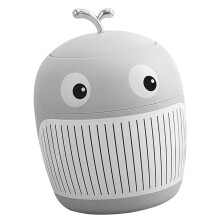 Mini Little Whale Trash Can - Light Grey, Portable, 2L, 15x10cm
