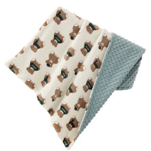 Baby Dotted Flannel Blanket 4 Seasons, Soft Skin-Friendly Little Bear