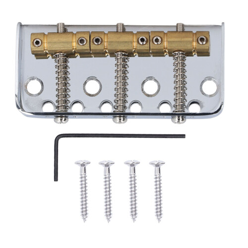 Pont Tele à 3 selles pour guitares électriques, argent 2