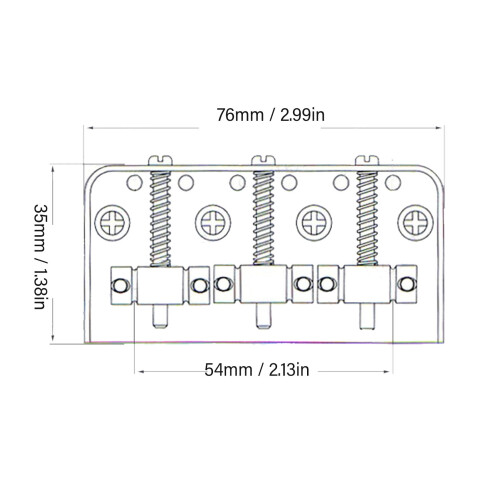 Pont Tele à 3 selles pour guitares électriques, argent 1