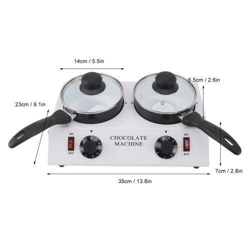 2kg Dual Pot Manual Chocolate Melting Machine 220V UK Plug Nonstick 1