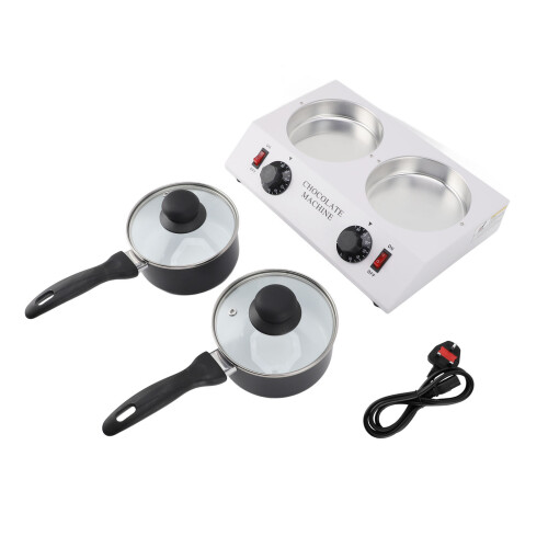 2kg Dual Pot Manual Chocolate Melting Machine 220V UK Plug Nonstick 2
