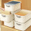 Large PP Plastic Clothing Organizer Box with Lid & Handle, Tall Storage Basket 4