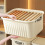 Large PP Plastic Clothing Organizer Box with Lid & Handle, Tall Storage Basket 6